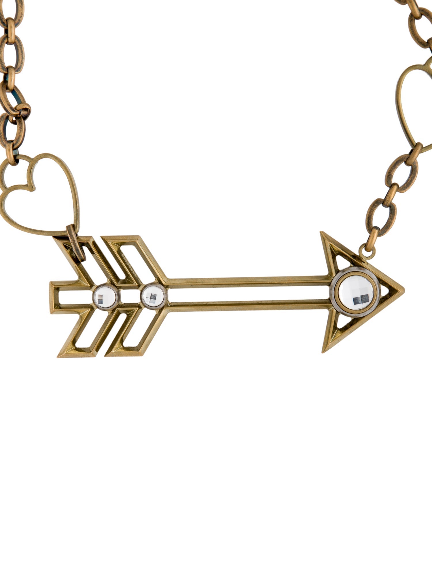 Lanvin Crystal Heart & Arrow Necklace