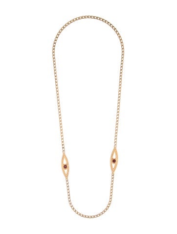 Lanvin Chain Vintage Crystal Station Necklace