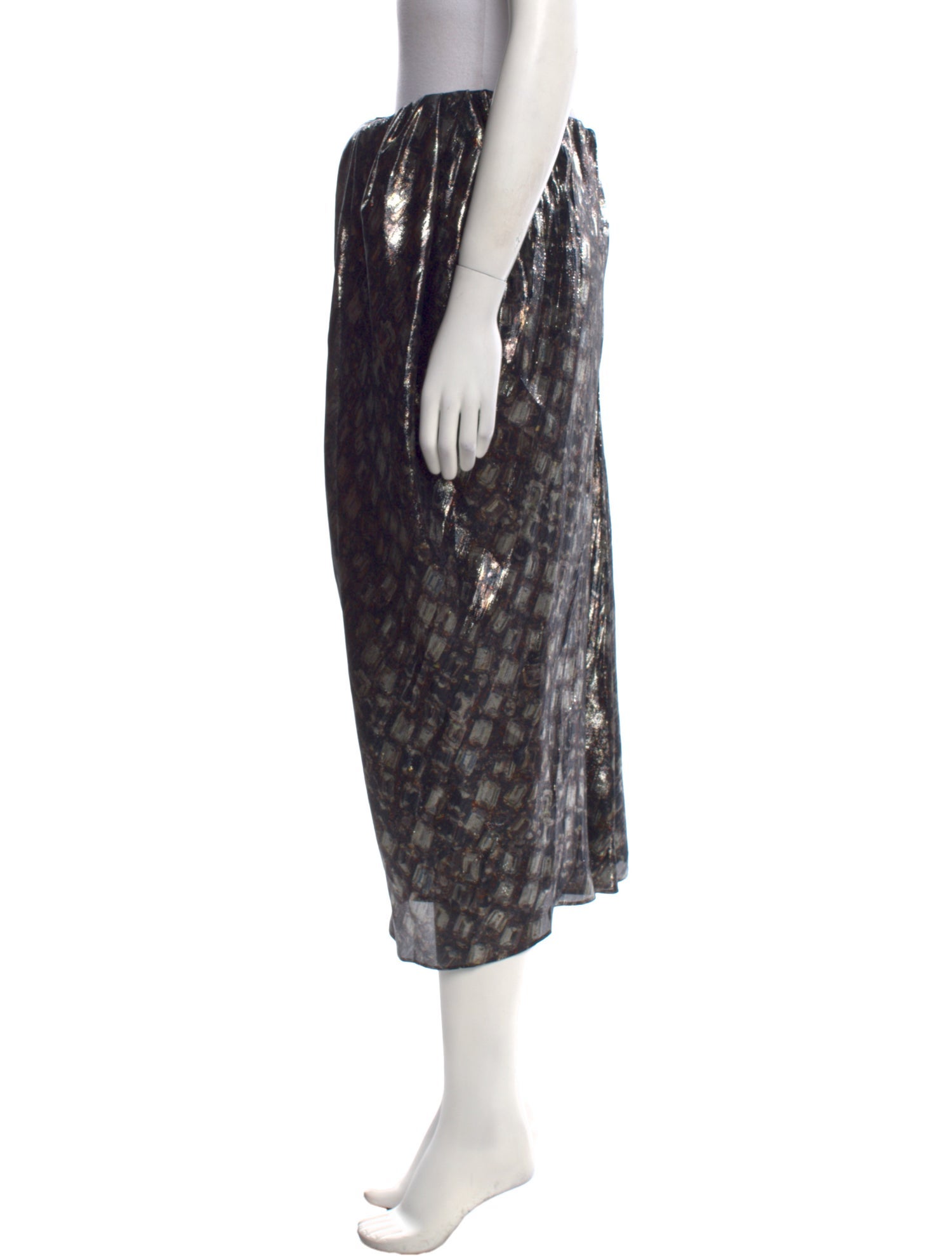 Lanvin Silk Midi Length Skirt