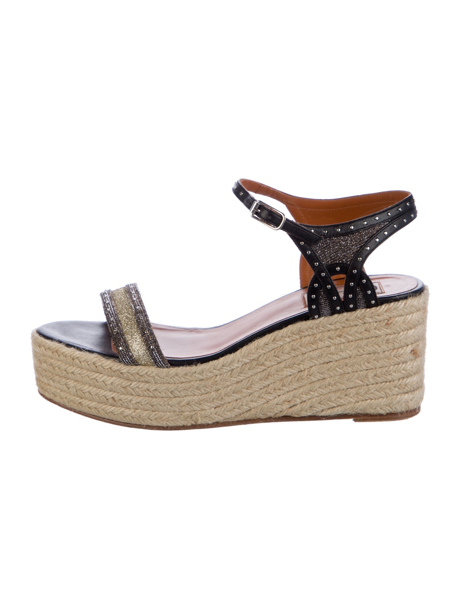 Lanvin Leather Studded Accents Espadrilles