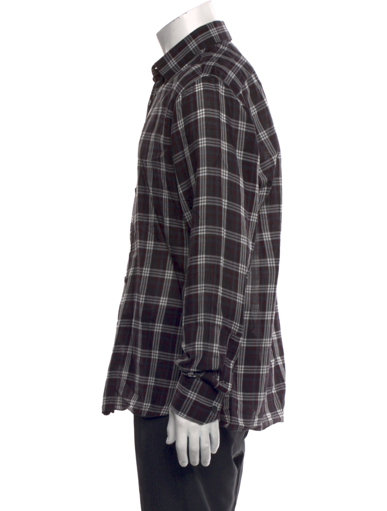 Lanvin Plaid Print Long Sleeve Shirt