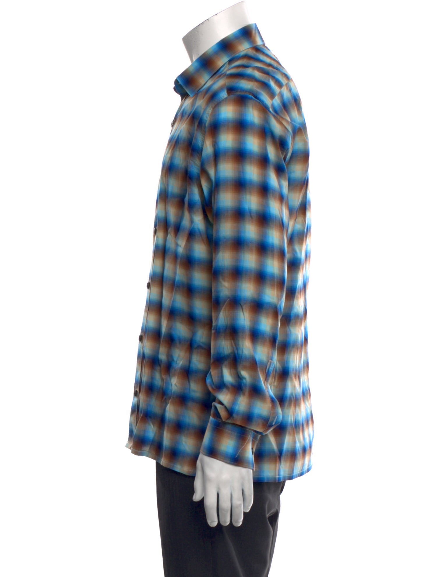 Lanvin Plaid Print Long Sleeve Shirt