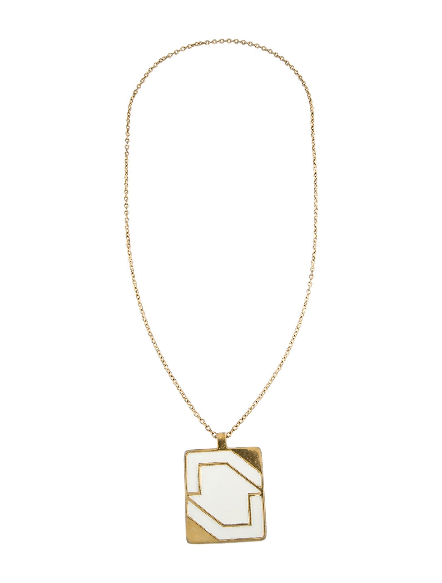 Lanvin Vintage Enamel Pendant Necklace