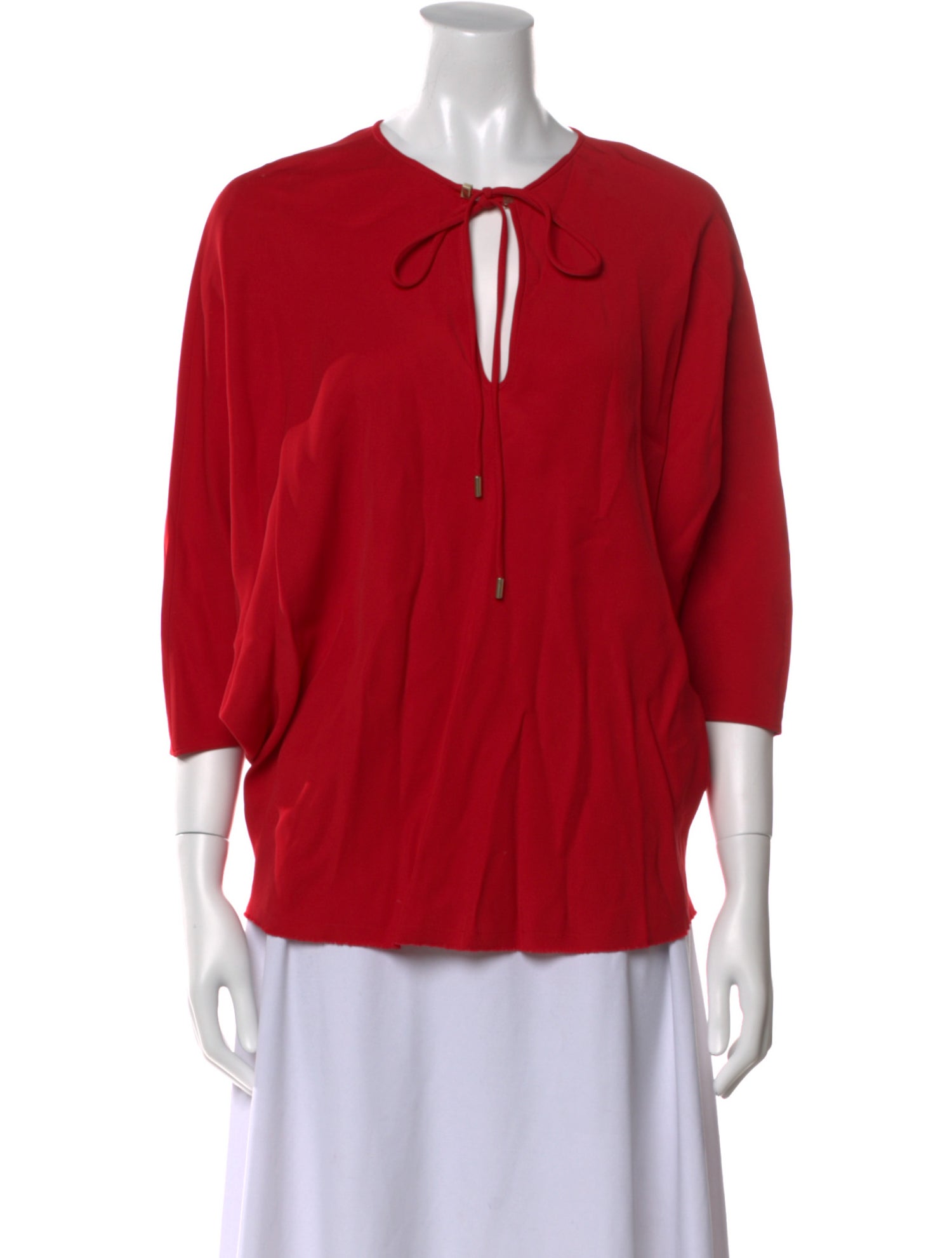 Lanvin Tie Neck Three-Quarter Sleeve Blouse