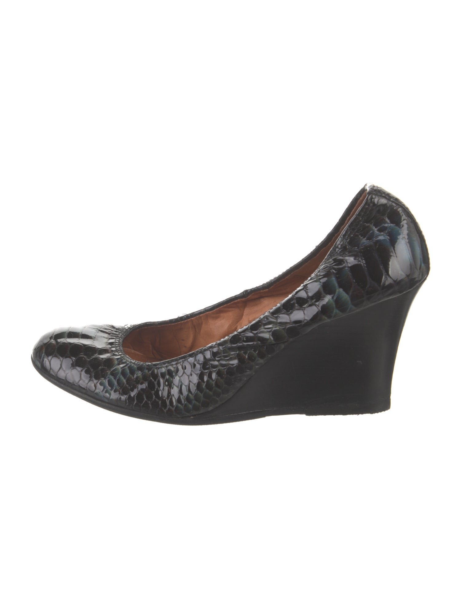 Lanvin Patent Leather Animal Print Pumps