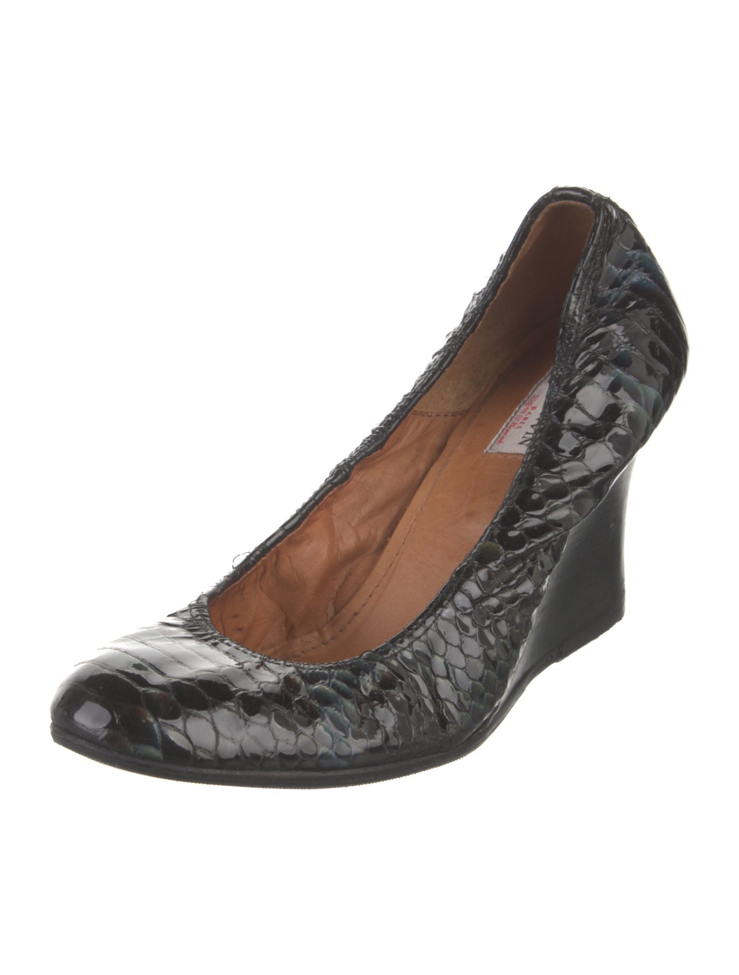 Lanvin Patent Leather Animal Print Pumps