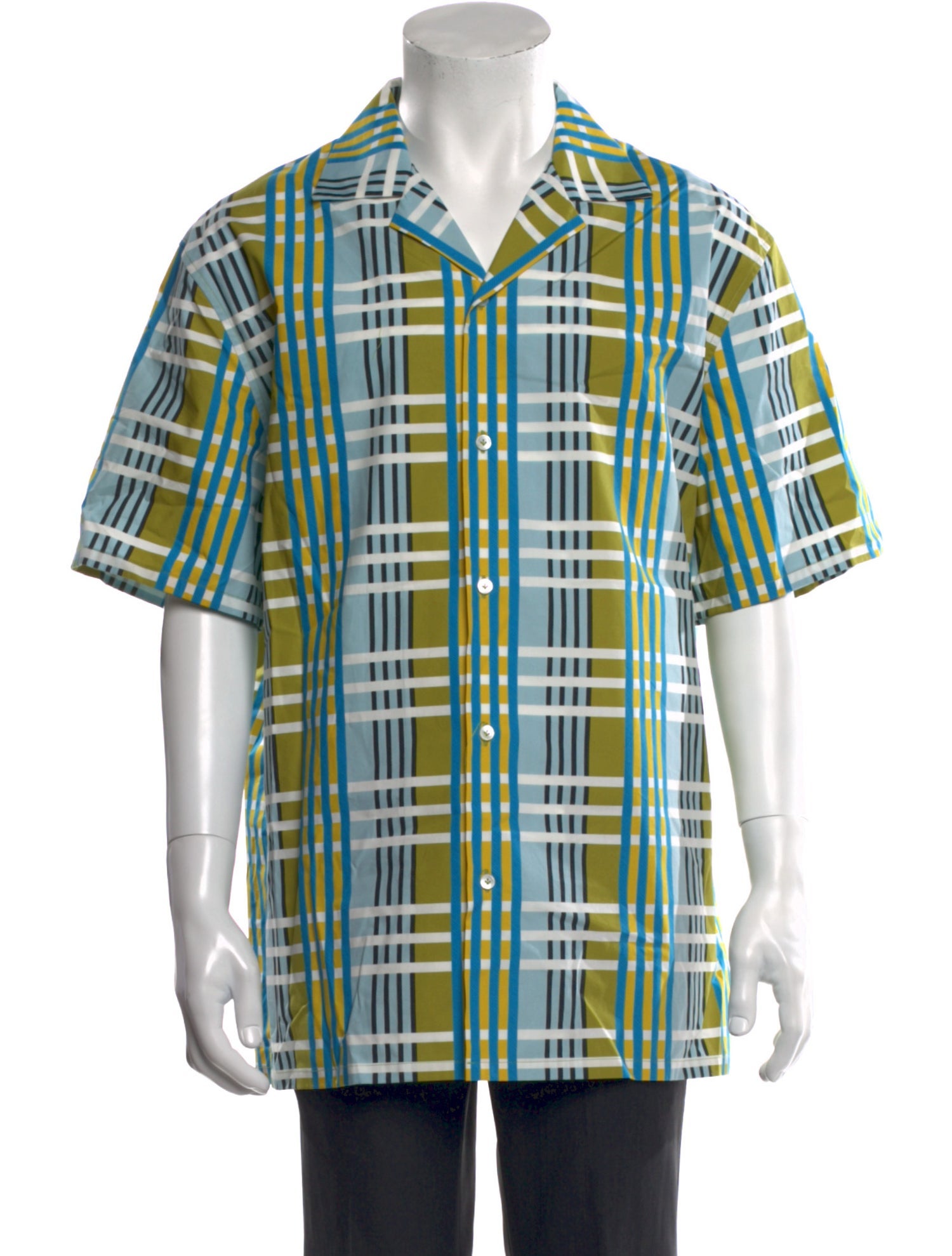 Lanvin Plaid Print Short Sleeve Shirt