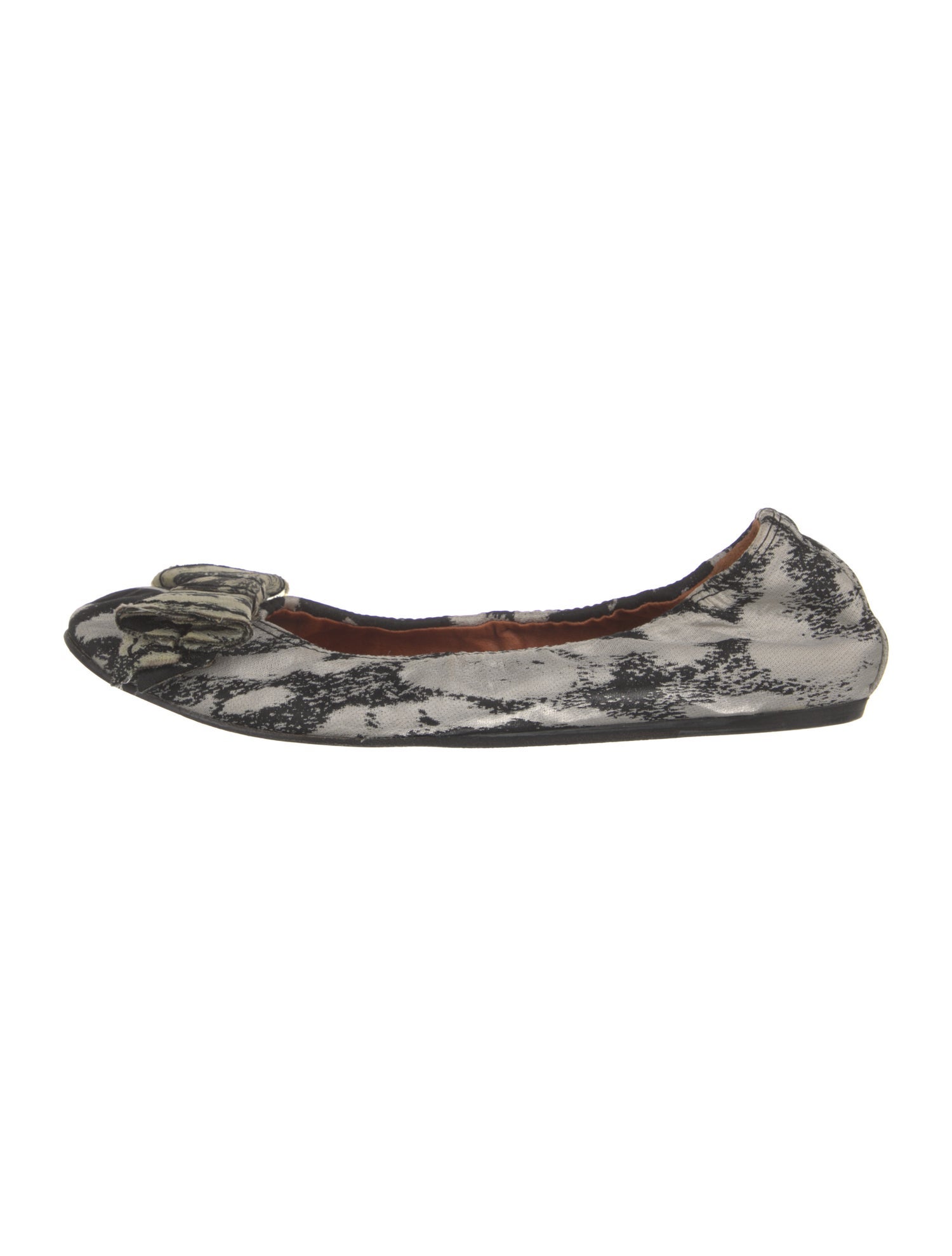 Lanvin Animal Print Bow Accents Ballet Flats