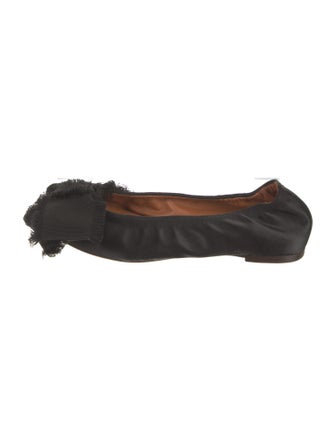 Lanvin Satin Bow Accents Ballet Flats