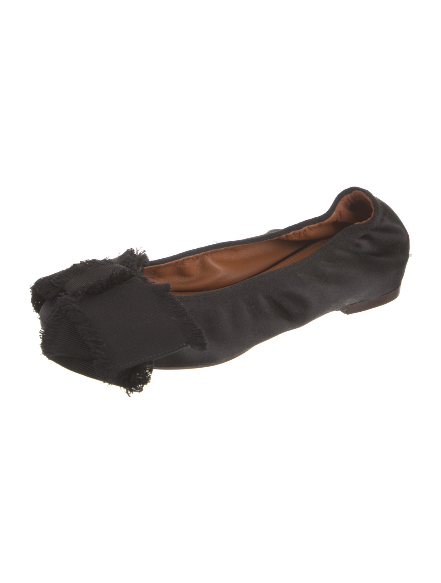Lanvin Satin Bow Accents Ballet Flats