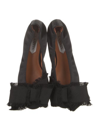 Lanvin Satin Bow Accents Ballet Flats