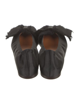 Lanvin Satin Bow Accents Ballet Flats