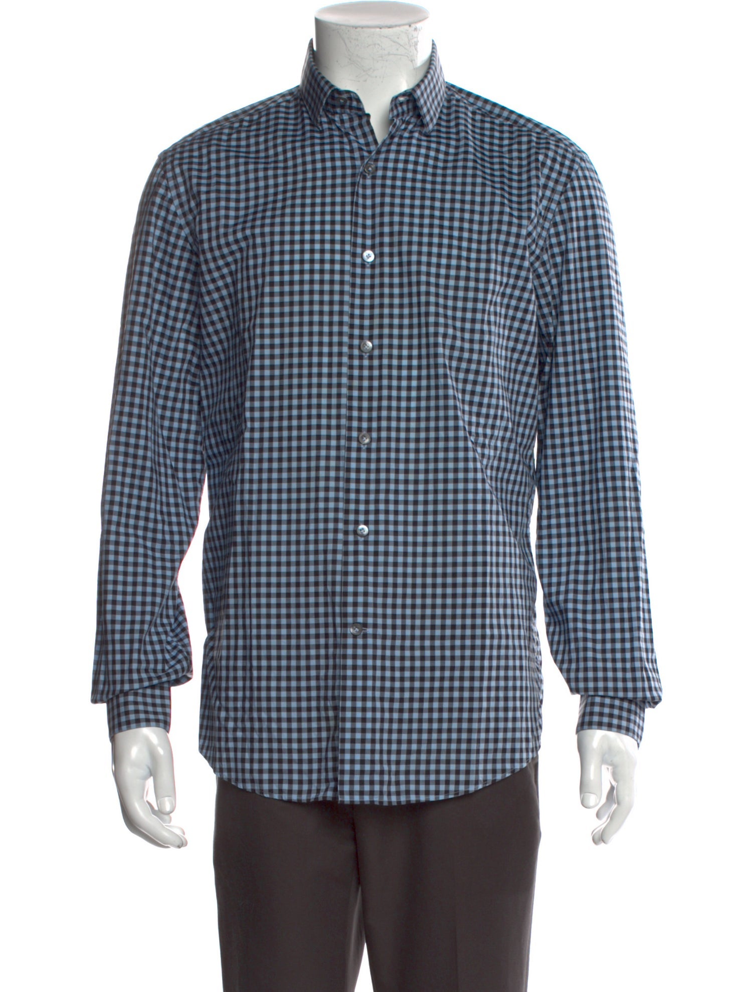 Lanvin Plaid Print Long Sleeve Shirt