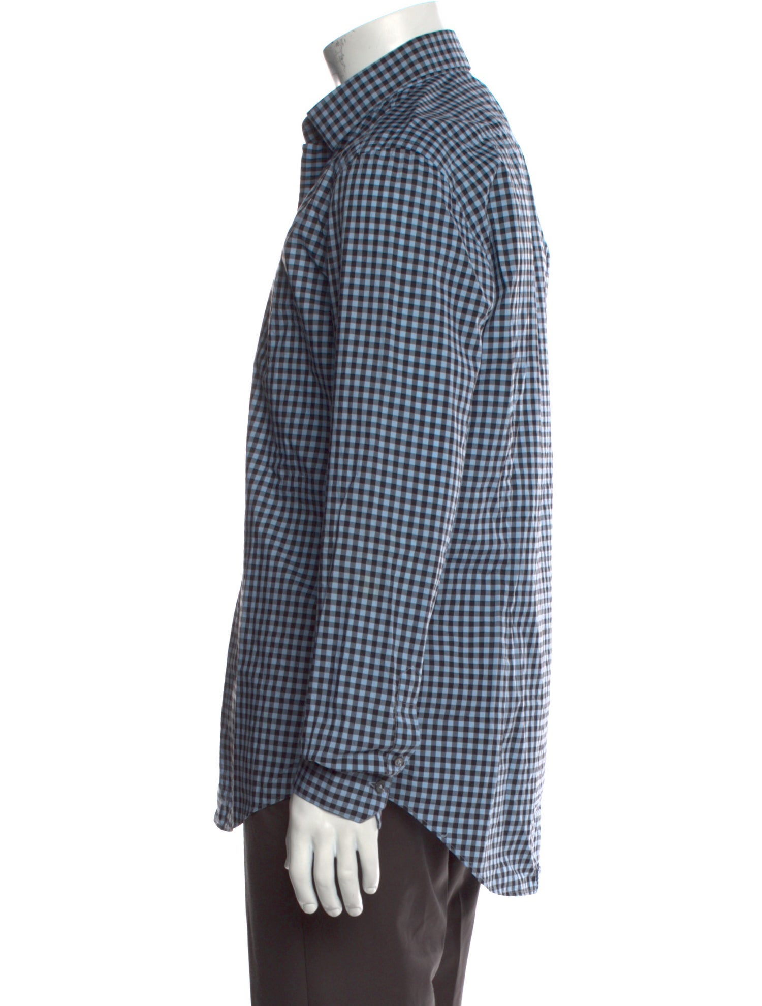 Lanvin Plaid Print Long Sleeve Shirt