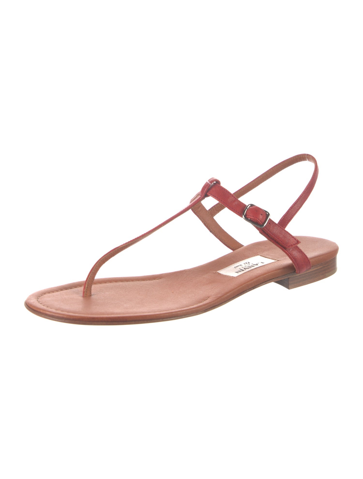 Lanvin Leather T-Strap Sandals