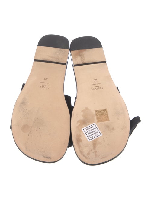 Lanvin Suede Ruffle Embellishment Slides