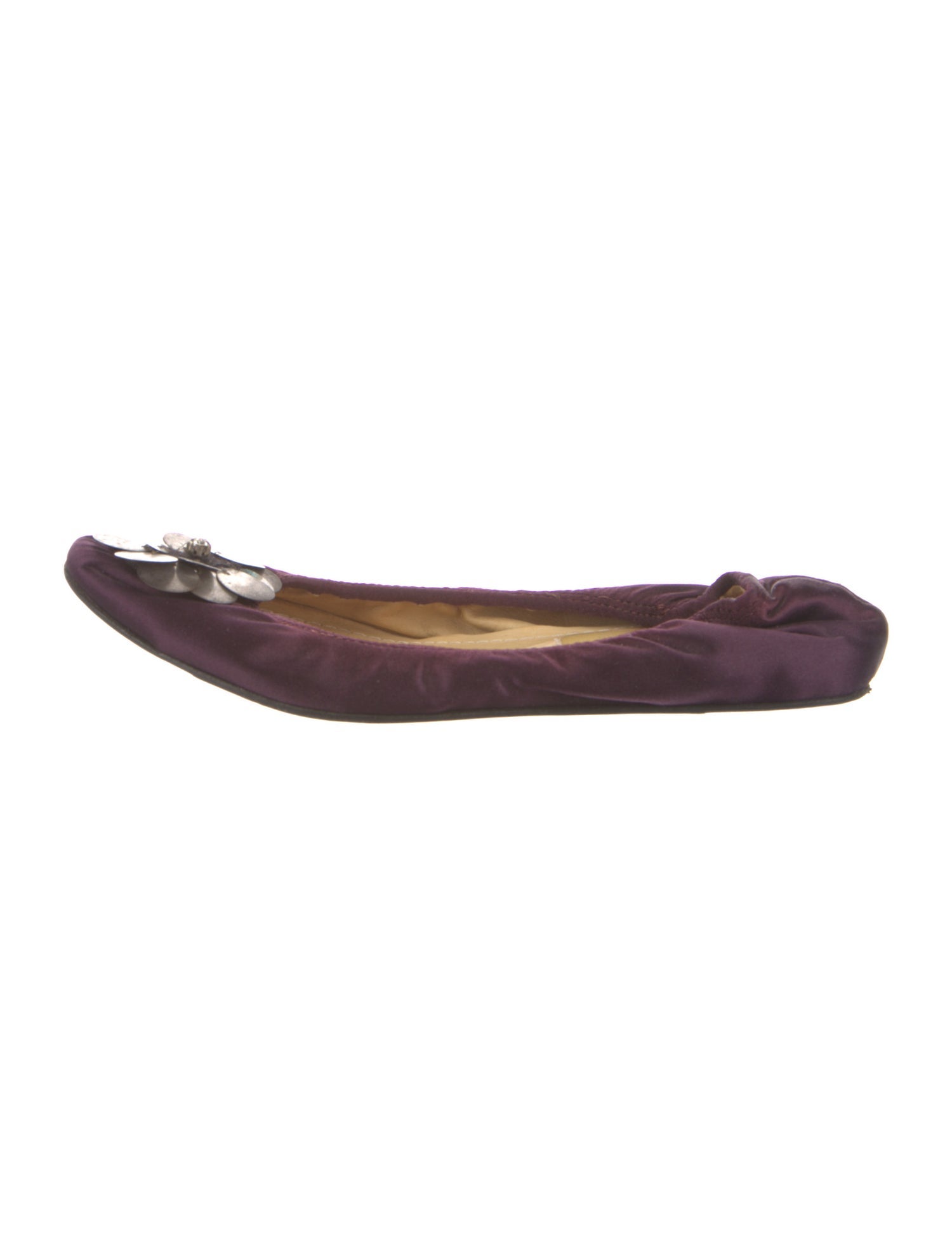 Lanvin Satin Crystal Embellishments Ballet Flats