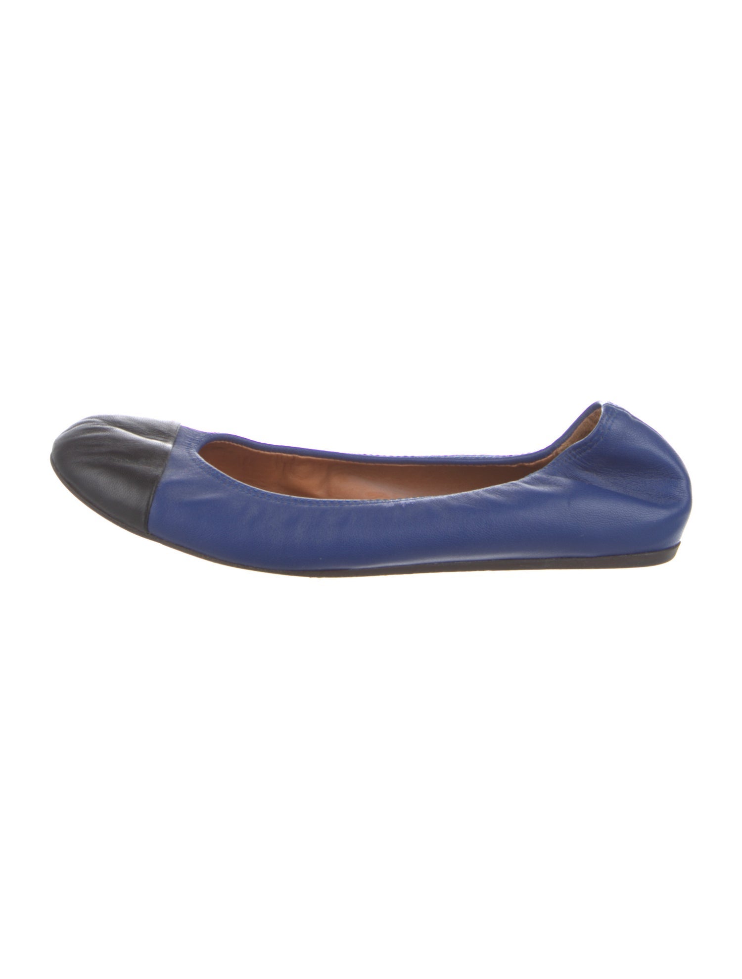 Lanvin Leather Colorblock Pattern Ballet Flats