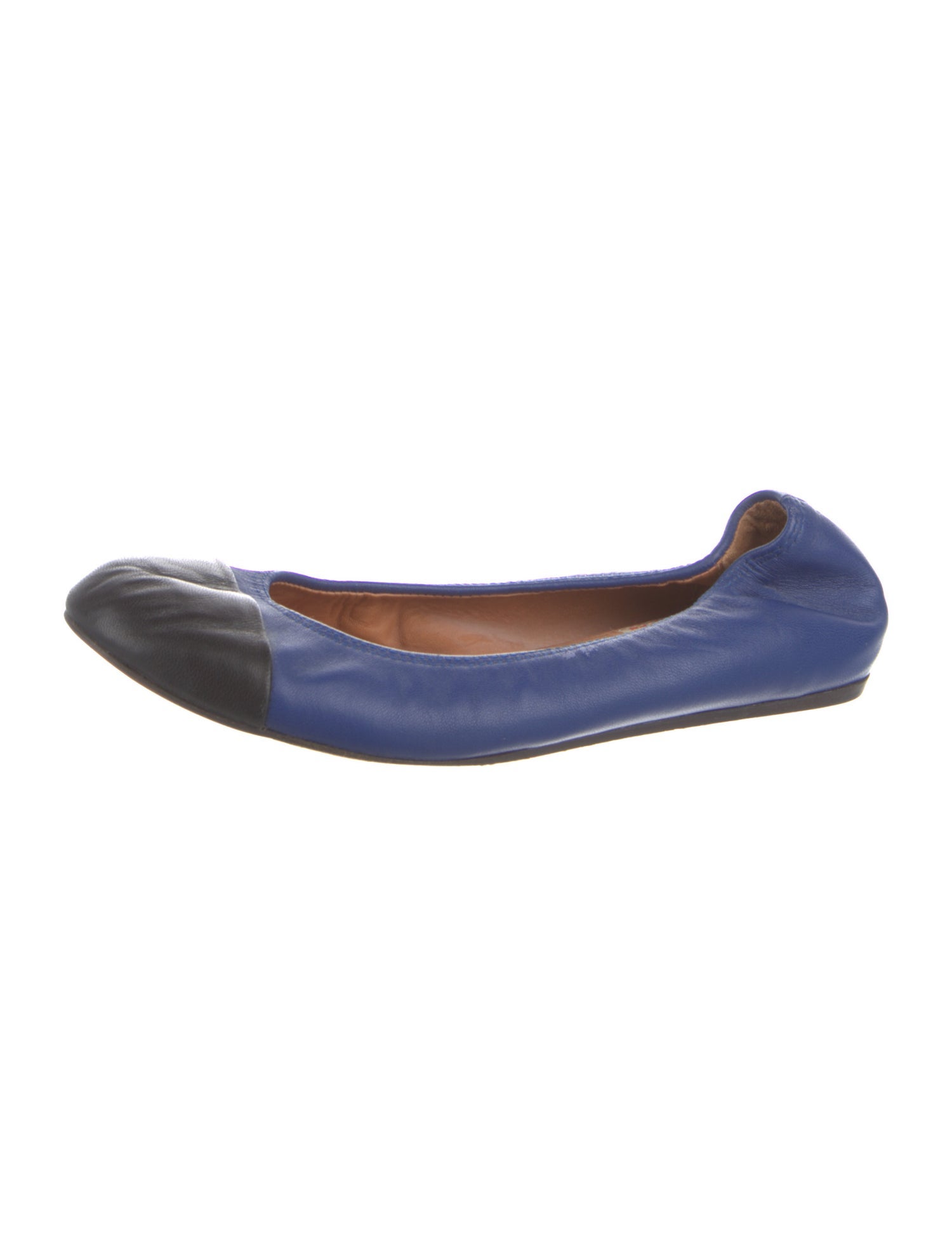 Lanvin Leather Colorblock Pattern Ballet Flats