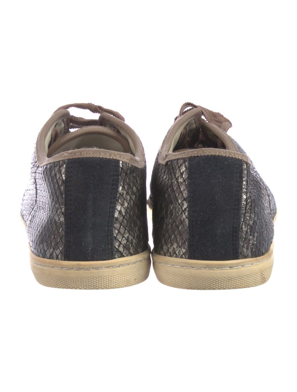 Lanvin Python Low Top Sneakers Grey Rubber & Sued… - image 4