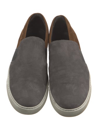 Lanvin Suede Colorblock Pattern Loafers