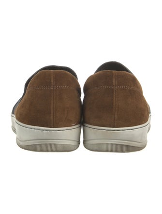 Lanvin Suede Colorblock Pattern Loafers