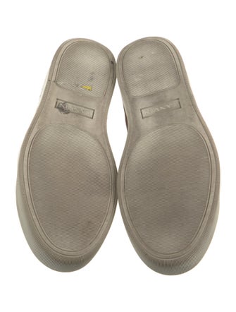 Lanvin Suede Colorblock Pattern Loafers