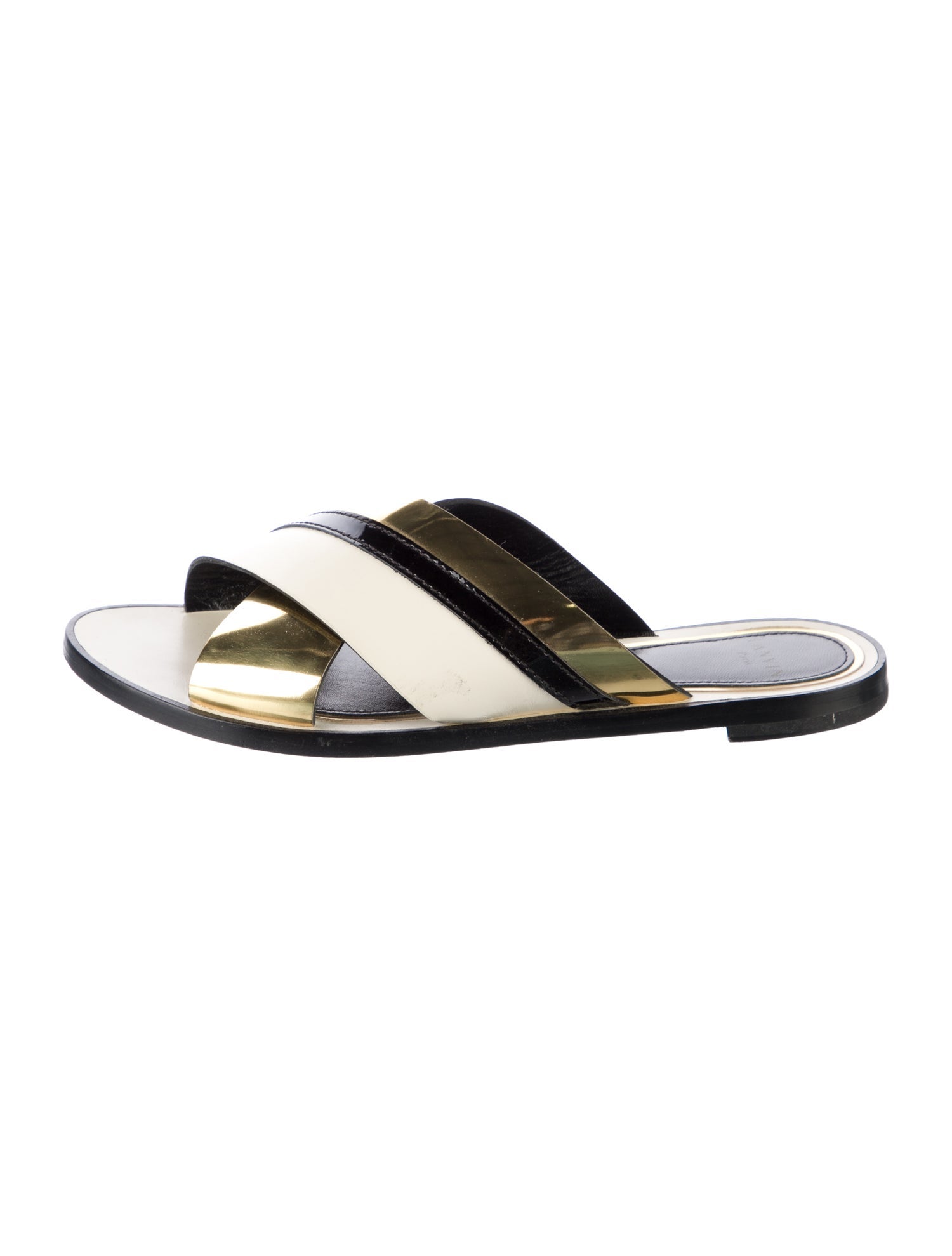 Lanvin Leather Printed Slides