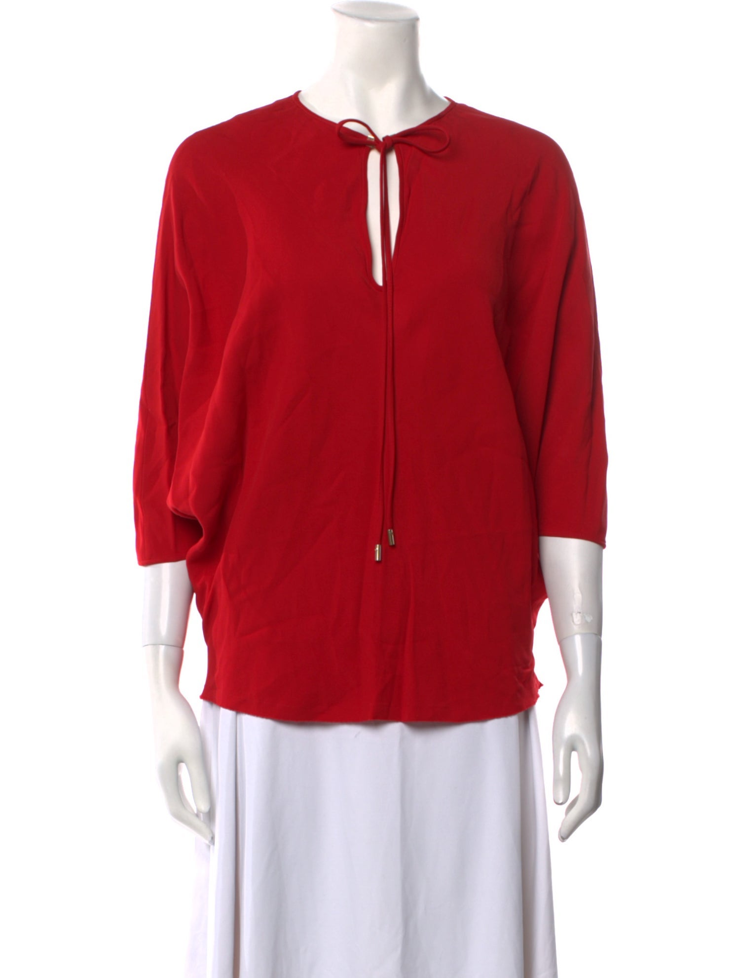 Lanvin Tie Neck Three-Quarter Sleeve Blouse