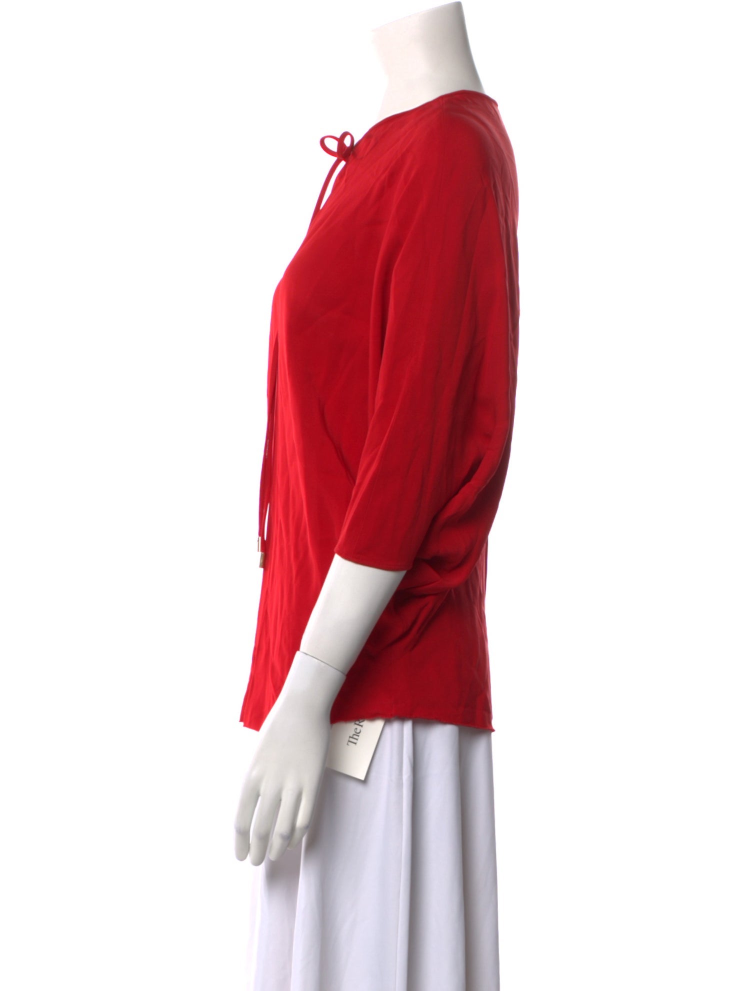 Lanvin Tie Neck Three-Quarter Sleeve Blouse