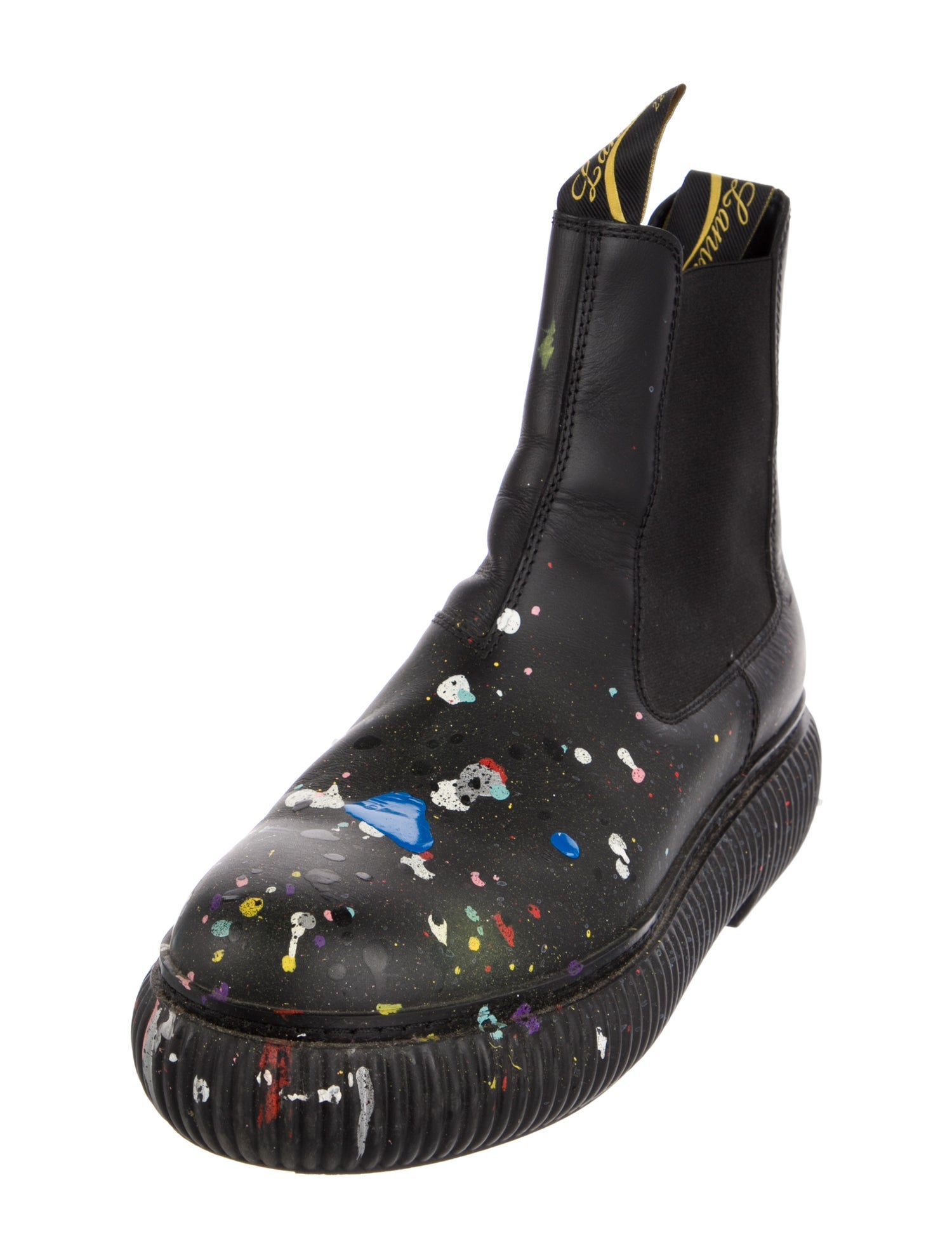 Lanvin Leather Graphic Print Chelsea Boots