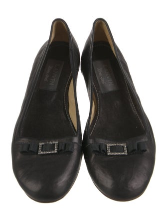 Lanvin Leather Bow Accents Ballet Flats