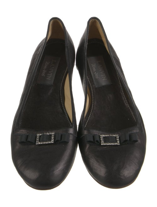Lanvin Leather Bow Accents Ballet Flats