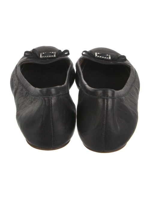 Lanvin Leather Bow Accents Ballet Flats