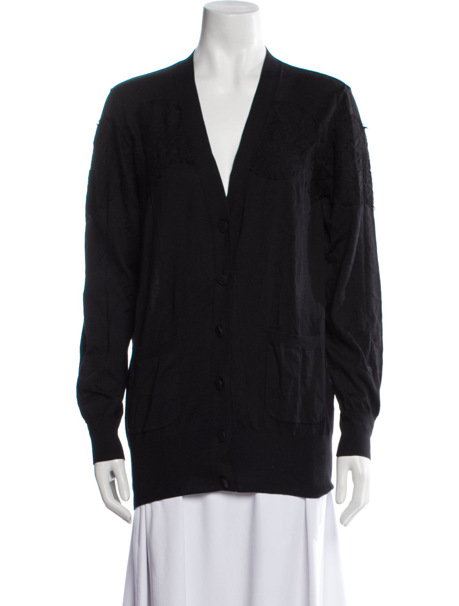 Lanvin V-Neck Long Sleeve Button-Up Top