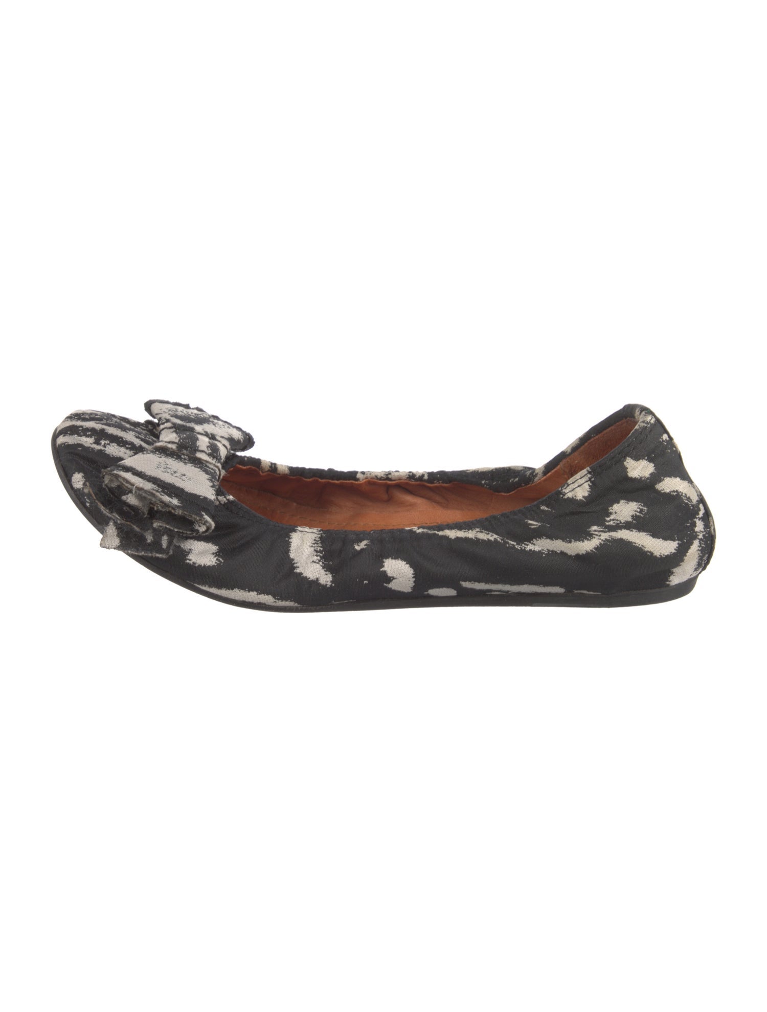 Lanvin Printed Bow Accents Ballet Flats