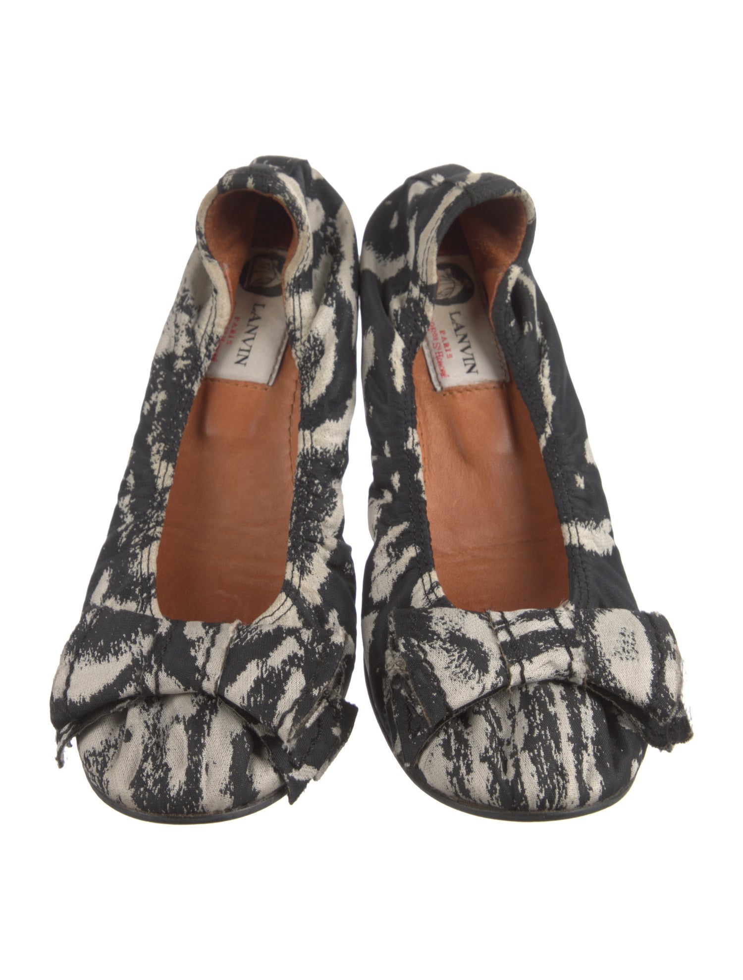 Lanvin Printed Bow Accents Ballet Flats
