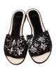 Lanvin Satin Crystal Embellishments Slides