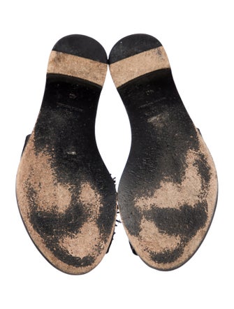 Lanvin Satin Crystal Embellishments Slides