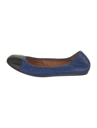 Lanvin Leather Colorblock Pattern Ballet Flats