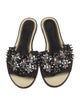 Lanvin Satin Crystal Embellishments Slides