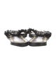 Lanvin Satin Crystal Embellishments Slides