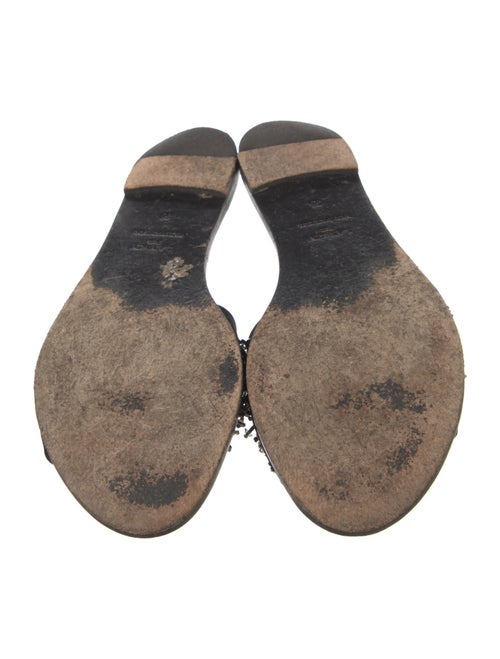 Lanvin Satin Crystal Embellishments Slides