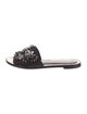 Lanvin Satin Crystal Embellishments Slides