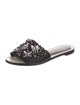Lanvin Satin Crystal Embellishments Slides