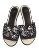 Lanvin Satin Crystal Embellishments Slides
