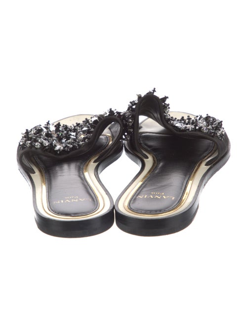 Lanvin Satin Crystal Embellishments Slides