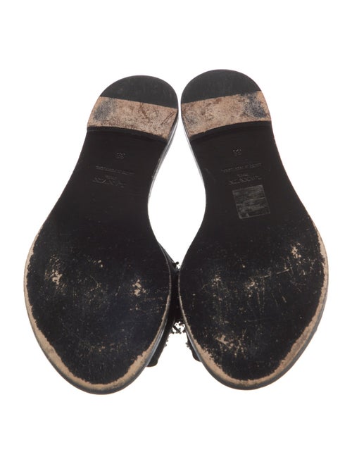 Lanvin Satin Crystal Embellishments Slides