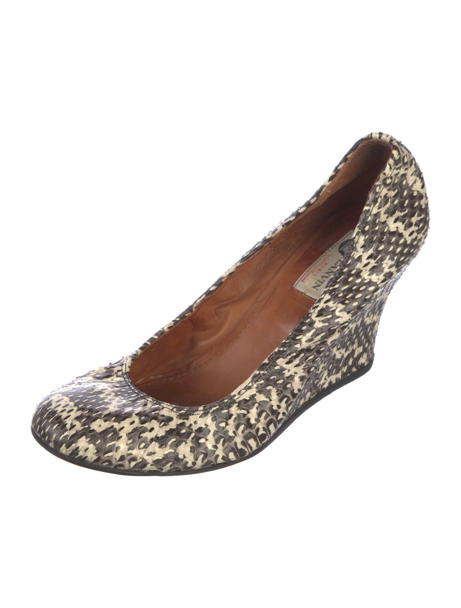 Lanvin Python Animal Print Pumps