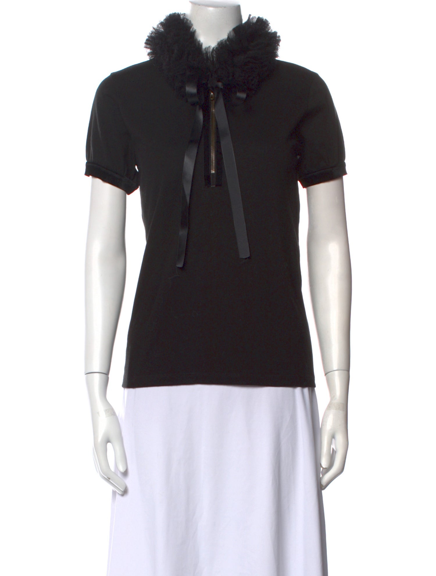 Lanvin Mock Neck Short Sleeve Sweatshirt